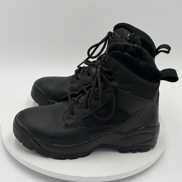 5.11 ATAC 2.0 Boots Womens Size 8 Black Tactical Zip Up Side Leather Duty Work - Picture 1 of 8